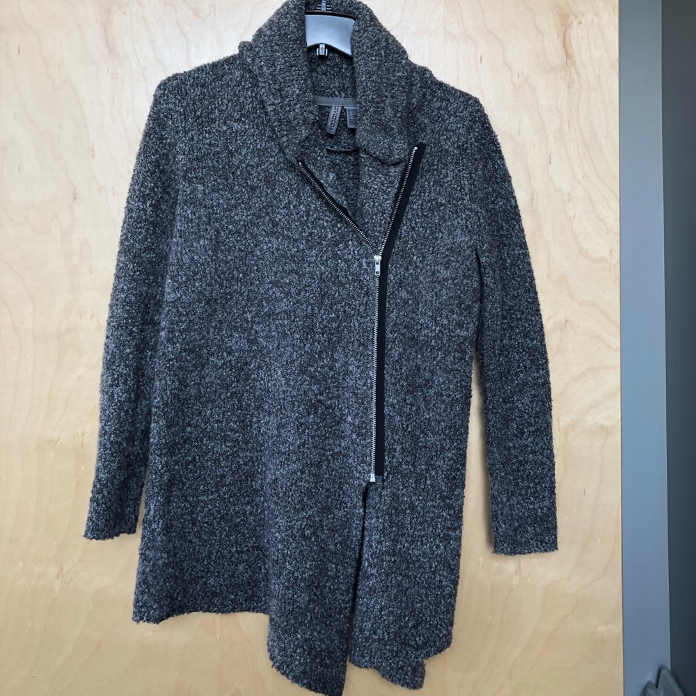 Asymmetrical zip cardigan